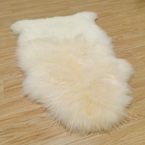 Australian Sheepskin Rug 2x3 ft Natural White Lambskin Area Rug - Oblong