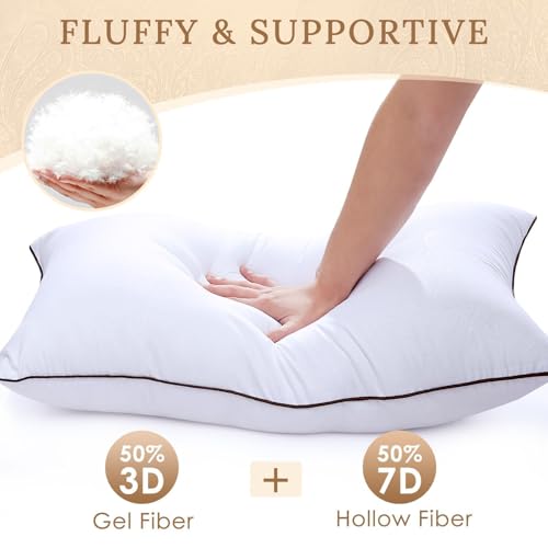 HUXMEYSON Pillows Standard Size Set of 4, Down Alternative Fill