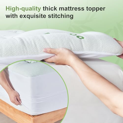 Queen Size Mattress Topper Viscose Derived from Bamboo, Soft Thick