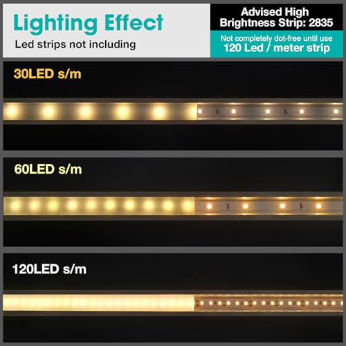 10-Pack 6.6ft Silver Recessed LED Aluminum Channel for Strip Lights with Diffuser & End Caps - Indoor Ceiling & Cabinet Lighting Variation