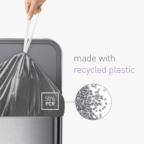 simplehuman Odorsorb Code H Black Trash Liners 80 Count - Custom Fit, Odor-Absorbing, Dispenser Pack, 30-35L / 8-9 Gal