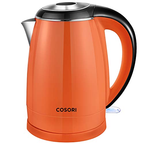 Cosori Electric Kettle, No Plastic Inner Lid, Filter & Spout, Stainless Steel Tea Kettle, Automatic Shut Off & Boil-Dry Protection, Durable Tea Kettle Boiler & Heater, 1.5L/1500W, Black