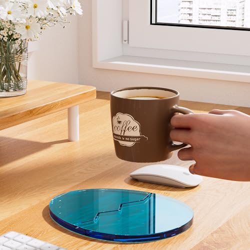 Leadiy Acrylic Coaster Decorative Plates, Irregular Bar Drink Coaster, Clear Cloud Shape Coffee Cup Coaster, Perfect for Tabletop Protection and Accessories Display.(Iridescent)