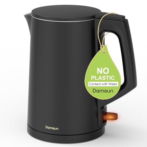Damsun 1.7L Electric Kettle - 1500W Rapid Boil, Stainless Steel, Cool Touch