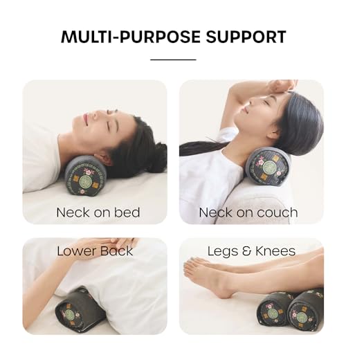 12-Inch Korean Buckwheat Cervical Neck Roll Pillow for Targeted Support