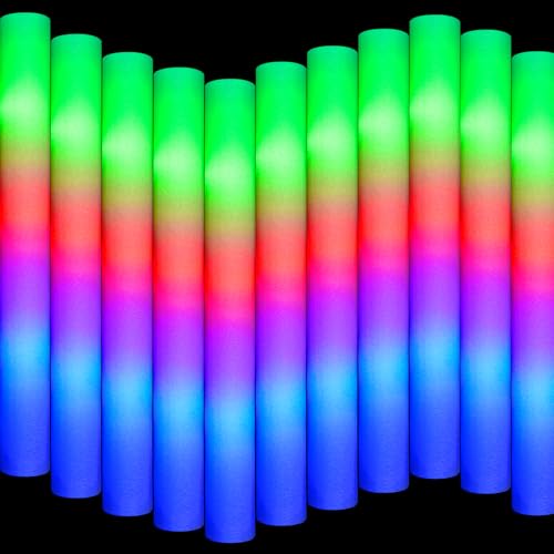 70PCS Foam LED Glow Sticks with Flashing Modes - Light Up Party Supplies for Wedding, Concert, New Year, Halloween, Christmas, Raves, Birthday - Variation 70
