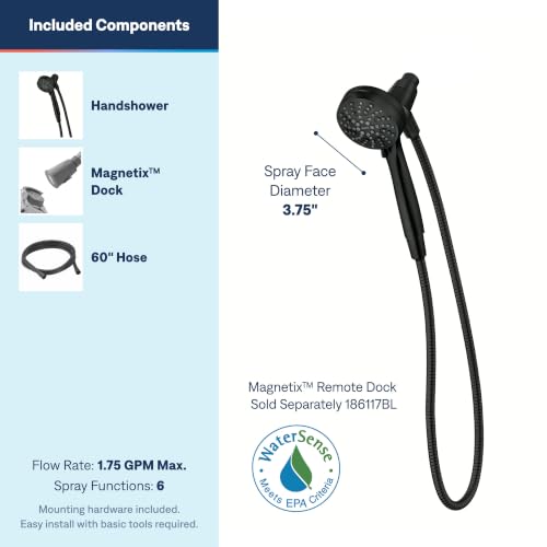 Moen Engage Magnetix Handheld Showerhead Matte Black, 1.75 GPM, Eco-Performance