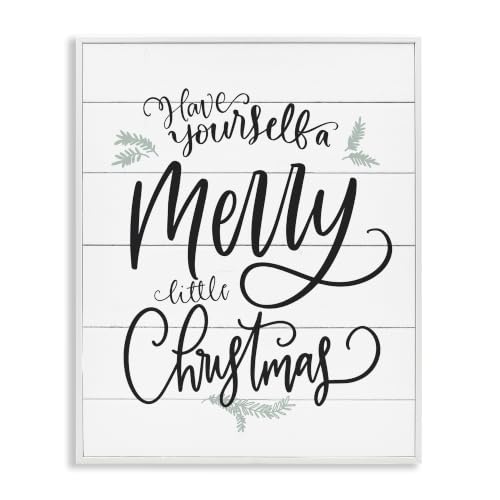 Merry Little Christmas Planked Framed Giclée Print 11 x 14 in