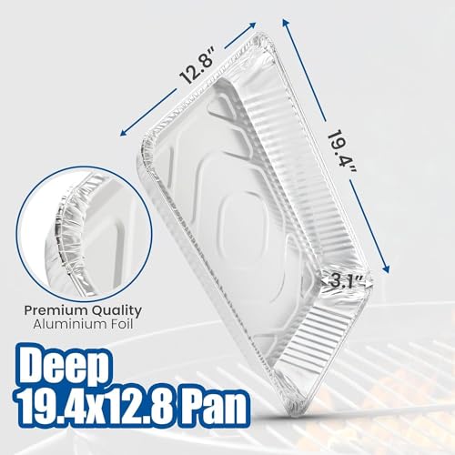 EHOMEA2Z 15 Pack Full-Size Aluminum Roasting & Baking Pans with Lids 21x13x3