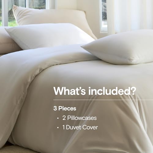 DOZ Organic Bamboo Duvet Cover Set Snow King/Cal King - Cooling, Soft, High GSM