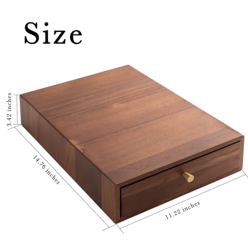 Acacia Wood Coffee Pod Drawer Organizer for Nespresso Vertuo - Holds 40 Large or 60 Small Pods