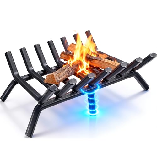 30 Inch Heavy Duty Fireplace Grate - Wrought Iron Log Holder for Indoor Outdoor Fireplaces & Fire Pits