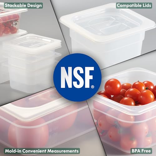 CURTA 4-Pack Full Size 6" Deep Food Pan with Handled Lid – NSF