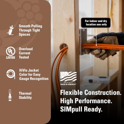 10/2 NM-B Indoor Electrical Wire Cable Coil 25ft - Simpull™
