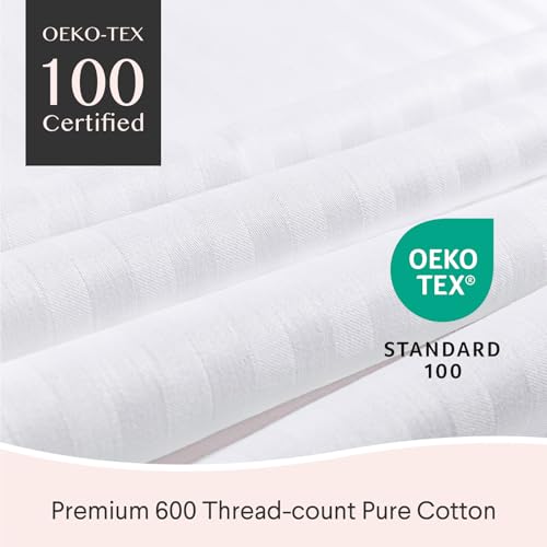 Queen Size Cotton Pillow Protectors 600TC Set of 6 - Breathable & Durable