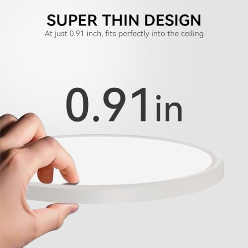 White 9-Inch 12-Pack LED Flush Mount Ceiling Light - 2800lm, Daylight 5000K, Surface Mount for Bedroom & Living Room