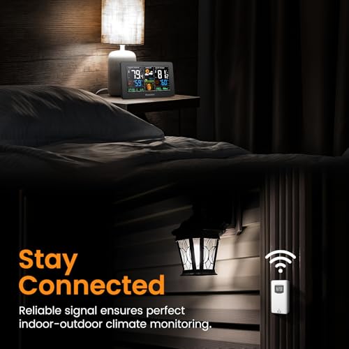 Wireless Indoor Outdoor Weather Station with 1 Sensor - Black