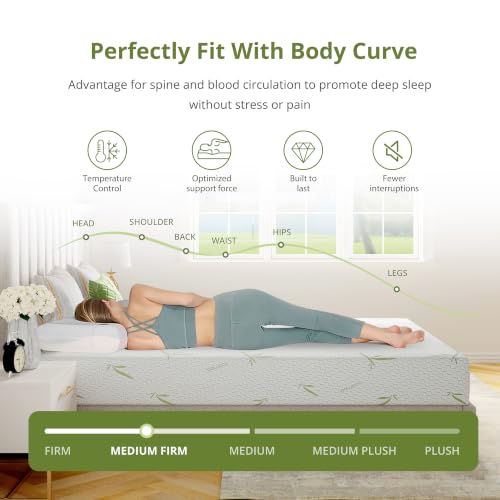 Twin Green Tea Memory Foam Mattress - 5 Inch Medium Firm Support