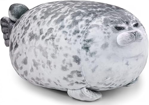 X-Large 31.5 Inch Seal Plush Pillow - Soft Cuddly Stuffed Animal for Kids & Adults - Great Gift Idea