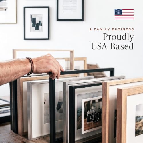 Americanflat 11x22 Black Newspaper Frame Set of 2 - Engineered Wood, Gallery Style