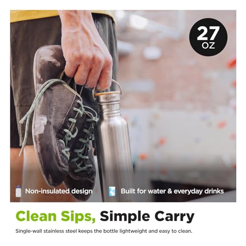 Reflect 27oz Stainless Steel Water Bottle with Bamboo Cap - Brushed Finish