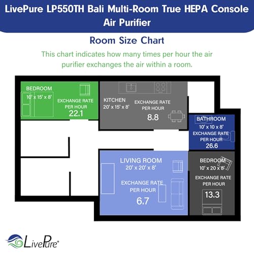 LivePure True HEPA Air Filter Replacement for Bali Series Air Purifiers - White, Pack of 1
