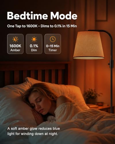 LED Arc Floor Lamp with Remote Control - Black, 65-Inch RGB Color Changing, 350° Swivel Shade