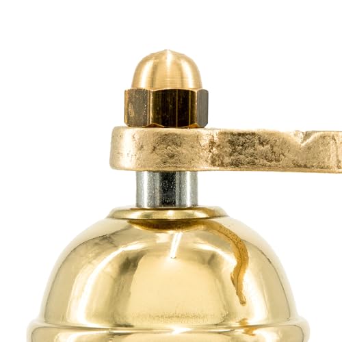 Greek-Style Brass Pepper Mill - 9-Inch Refillable Hand Grinder, Handmade