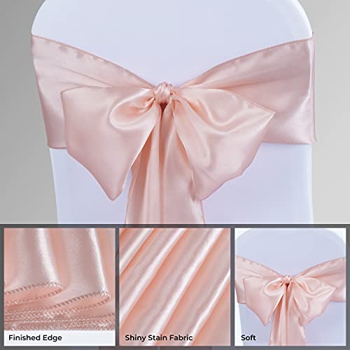 Champagne Satin Chair Sashes 50pcs for Wedding Party Decor - Babenest