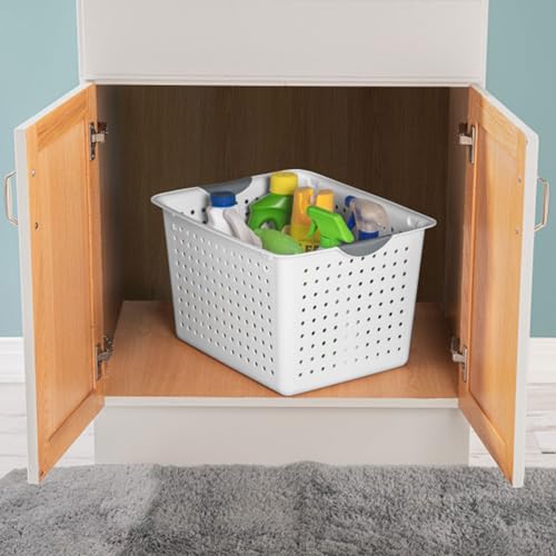 Sterilite Deep Ultra Basket 6-Pack | Open Top Plastic Storage Organizer