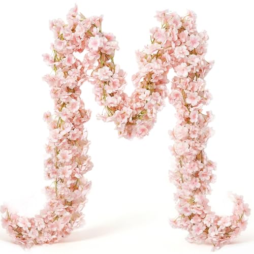 YRIOWMI 10-Pack 59FT Pink Cherry Blossom Garland for Wedding & Home Decor
