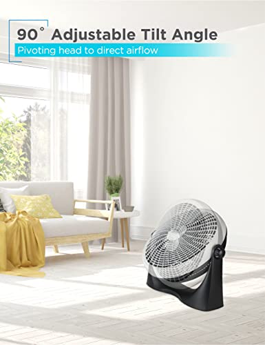 15.6-Inch High Velocity Floor Fan with 3 Speeds - Gray/Black, Pack of 1