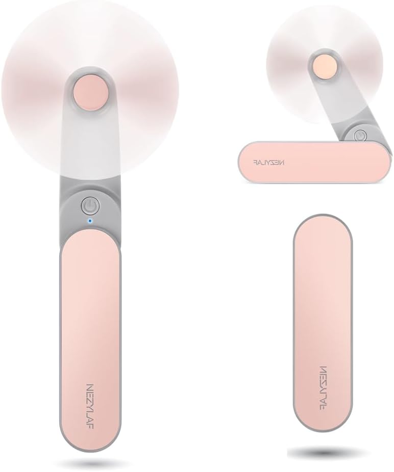 Nezylaf Portable Mini Handheld Fan - Rechargeable Personal Fan for Travel | 9-15 Hours Runtime