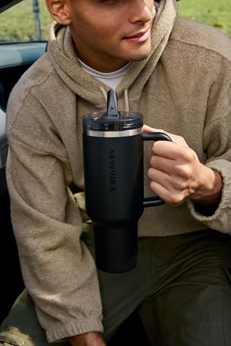STANLEY Quencher ProTour Flip Straw Tumbler with Leakproof Lid 40 oz | Built-In Straw & Handle | Cupholder Compatible for Travel | Insulated Stainless Steel Cup | BPA-Free | Orange Sherbet