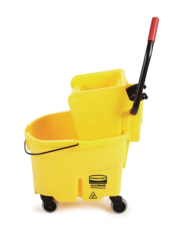 Rubbermaid Commercial WaveBrake 26 Qt Side-Press Mop Bucket - Yellow