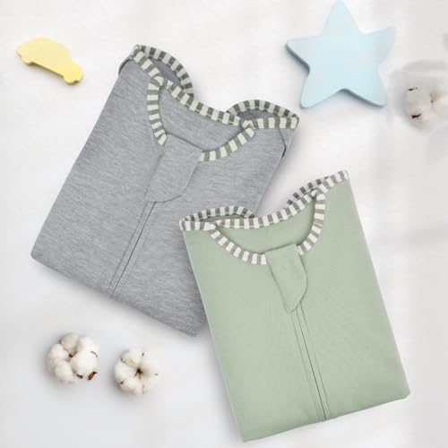 Roksuma Baby Swaddle 0-3 Months with Arms Up Transition Sleep Sack 2-Pack, Cotton, Small