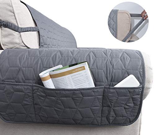 Ameritex Waterproof Recliner Cover Light Grey 23" Non-Slip Furniture Protector