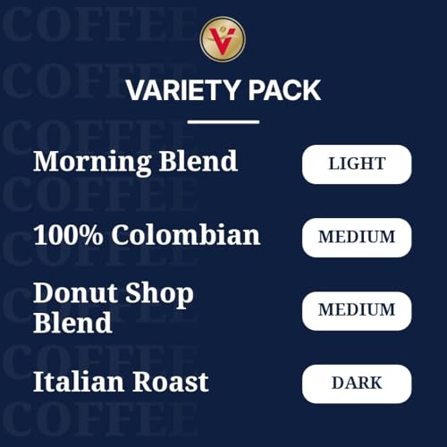 Victor Allen's Coffee Variety Pack 80 Single Serve Pods - Light, Medium & Dark Roast, Compatible with Keurig 2.0 Brewers