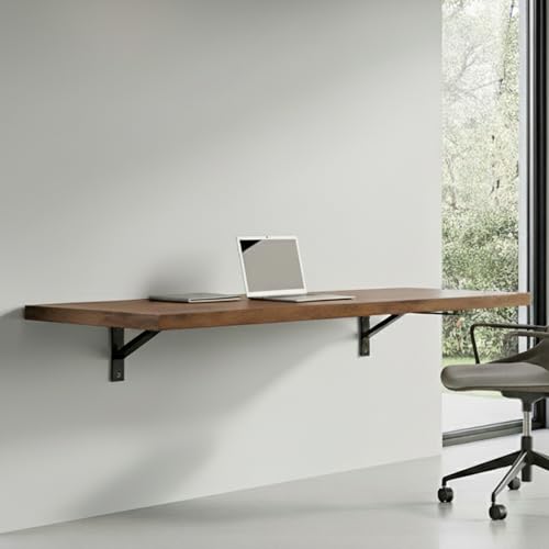 Wall Mounted Folding Desk - Brown 48x16 Space Saver Murphy Table