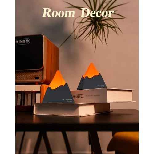 Volcano Lamp, 2000mAh Nursery Night Light for Kids with 6 Modes, Rechargeable Bedside Nightlight with Timer, Cool Room Decor and Cute Office Desk, Unique Christmas Gifts for Teens Boys Girls