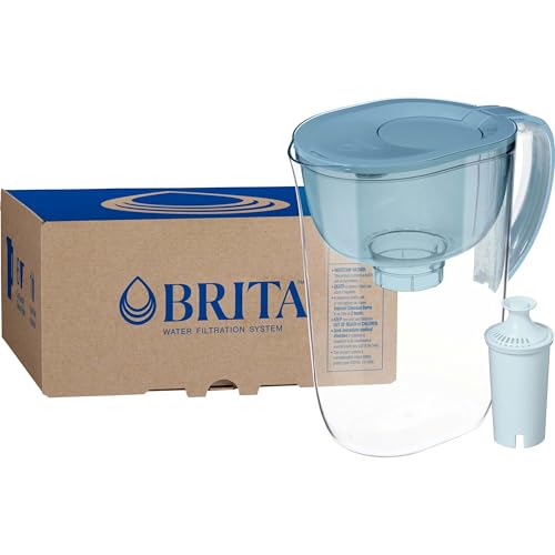 Brita Large 10-Cup Water Filter Pitcher with BritaPlus Filter - Stone Blue