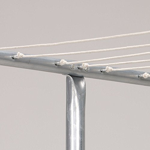 Household Essentials Steel Outdoor Clothesline T-Post with Crossbar & Eyelet Screws - Galvanized Rust-Resistant Support Pole for Yard & Patio, Variation: T-Post