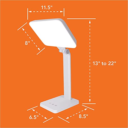 Theralite Aura Bright 10,000 Lux Light Therapy Lamp - 1 Pack, Adjustable Brightness & 4 Light Settings for Mood & Energy