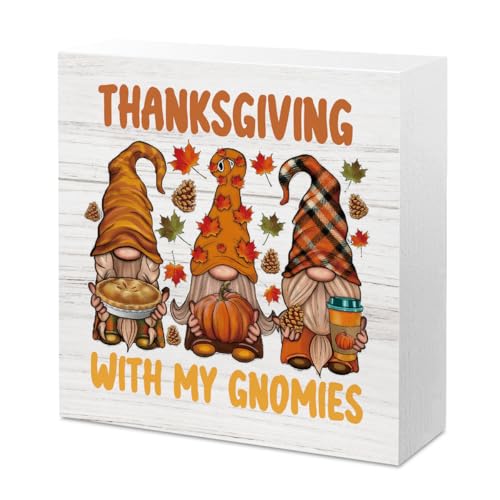 Thanksgiving Fall Gnomes Decorations Indoor Thanksgiving Sign Table Decor Fall Give Thanks Thankful Decor for Home Room Living Room Bedroom Kitchen Bathroom Desk