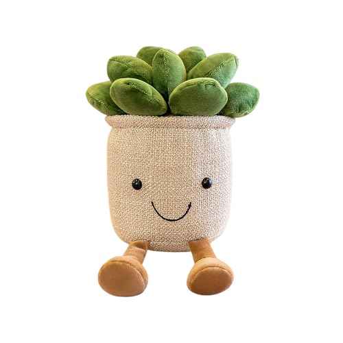 XZJMY 1Pack Succulents Plush Toy,Potted Plant Stuffed Plush Pillow Decoration,Cute Plants Plush Toy, Plush Toys Gift for Kids Girls (Khaki,Succulents)