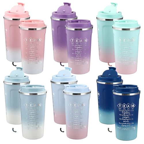Skybooly 6-Piece Gradient 17oz Stainless Steel Tumblers with Flip-Top Lids – Team Gifts