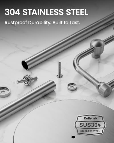 KALLYNB Brushed Nickel Toilet Paper Holder Stand with Weighted Base, Heavy Duty Bathroom Accessory