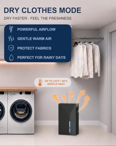 Dehumidifier for Home and Bathroom - 1000 Sq.Ft, 78oz Water Tank, Aromatherapy & Sleep Mode - Black