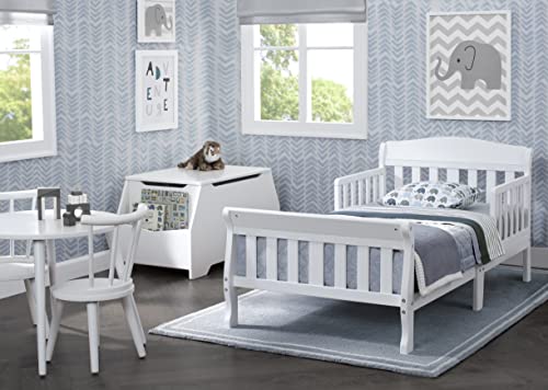 Delta Children Canton Toddler Bed White - Fits Full-Size Mattress, Safe & Sturdy