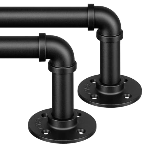 Zeerobee Matte Black Adjustable Curtain Rod 48-86 Inches, 2 Pack Industrial Design